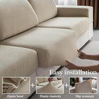 OHSIO Sectional Couch Covers, Wear Resistant Stretch Sofa Covers Washable Soft - Image 5