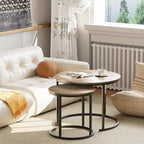 aboxoo Coffee Table Nesting Side Round Table Set of 2 End Table - Image 3
