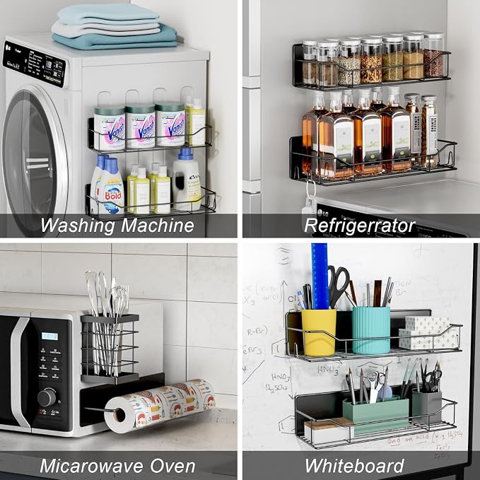 Magnetic Spice Rack for Refrigerator, 8 Pack Magnetic Fridge Shelf, Moveable - Image 7