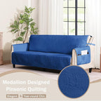 Blue Recliner TV Chair Covers, Quilted Décor Water-Repellent Medium Lazy Boy - Image 9