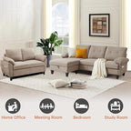 84" Convertible Sectional Sofa Set, 3 Seat L Shaped Couch - Image 6