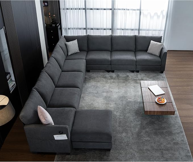 150.4" Large Sectional Couches for Living Room, 8 Seater L Shaped Modular - Image 9