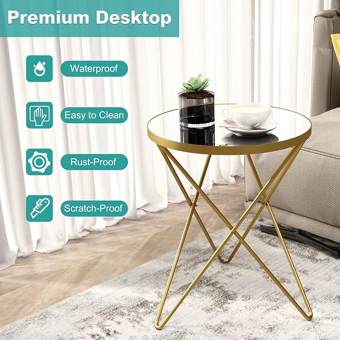 HLR Modern Round Side Table, End Table - Image 6