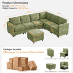 104'' V Shaped Modular Sofa, Sectional Couch - Image 2