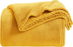 KMUSET Fleece Blanket Twin Size Honey Yellow Lightweight Super Soft Cozy Fuzzy - Image 2