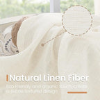 BGment Ivory Linen Curtains 84 Inches Long 2 Panels Set - Image 3