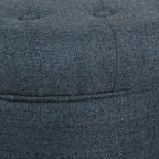 HomePop by Kinfine Fabric Upholstered Round Storage Ottoman - Image 6