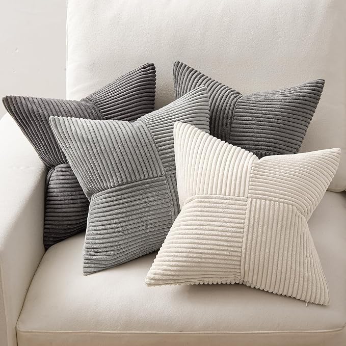 MIULEE Neutral Grey Decorative Throw Pillow Covers 18x18 Inch Set of 4 Modern - Image 5