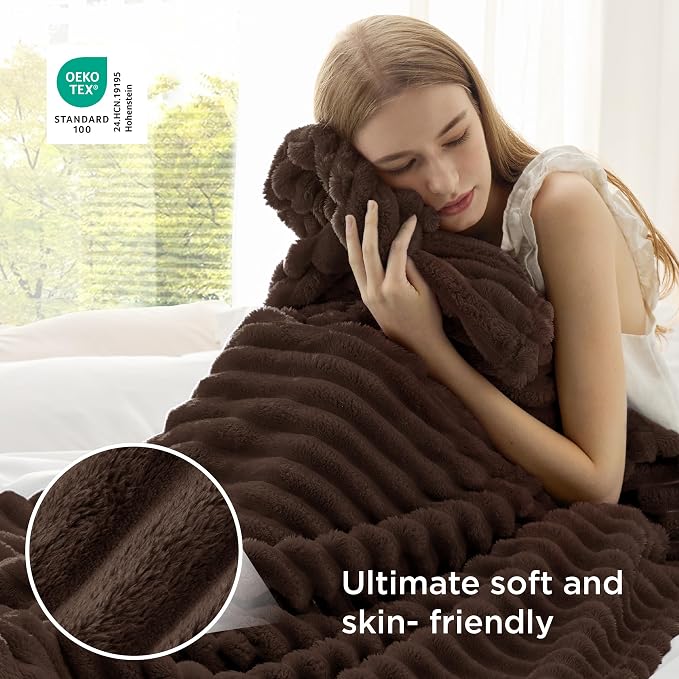 Bedsure Soft Twin XL Blanket for Bed Dorm Chocolate Brown 66"x90" | Birthday - Image 4