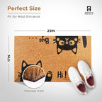 Coir Welcome Mat, Hi-Bye Cat, 17 x 29 in | 100% Natural Coir, Anti-Shedding - Image 2
