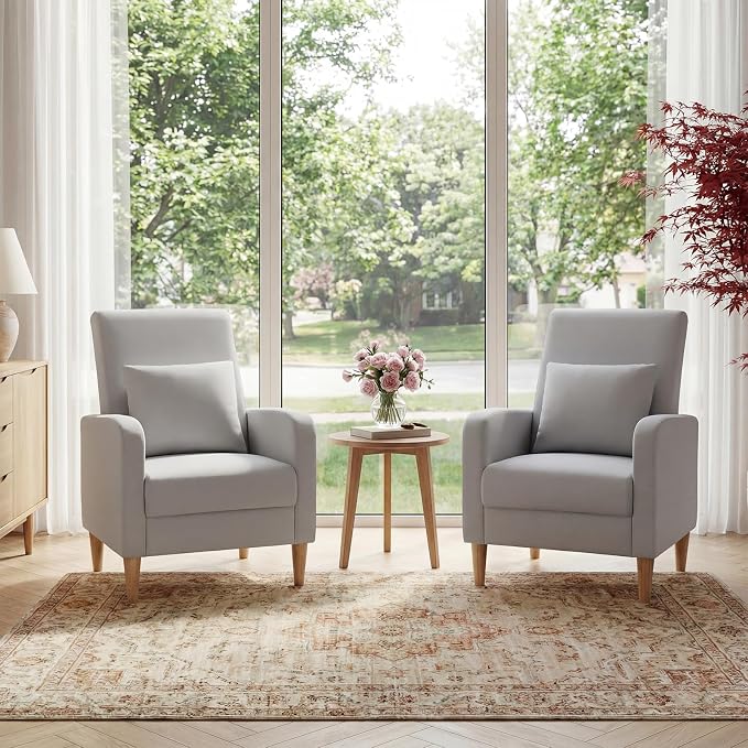 COLAMY Mid-Century Modern Upholstered Accent Chair - Image 7
