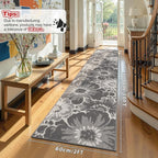 Findosom Hallway Runner Rug 2x10, Non Slip High-Low Textured Floral Washable - Image 2