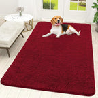 OLANLY Dog Door Mat for Muddy Paws 59x35, Super Absorbent Chenille Mud Mat | Red by OLANLY