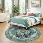 RELEANY Washable Area Rug, Round 7ft, Water Repellent, Pet Friendly, Vintage - Image 2