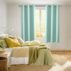 Room Darkening Window Curtains for Bedroom 2 Panels Aqua 42x72 Inch | Thermal - Image 2