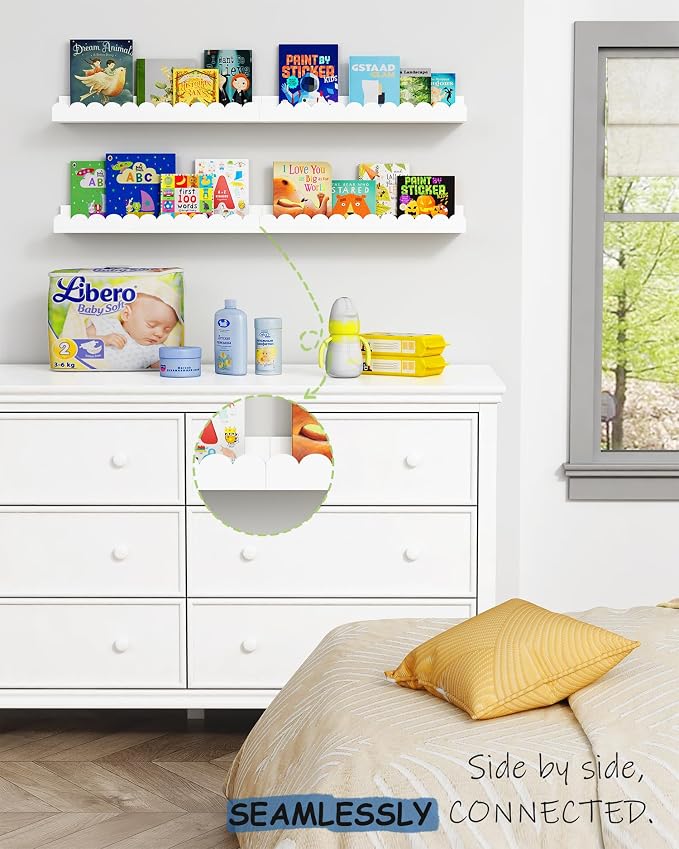 Harwaya Scalloped Nursery Floating Shelves - Image 5