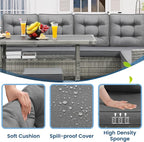 KROFEM 6-Piece Patio Furniture Set, Outdoor Sectional Sofa - Image 3