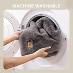 UGG Euphoria Throw Blanket, Faux Fur Blanket, Charcoal Grey | Reversible Fluffy - Image 6