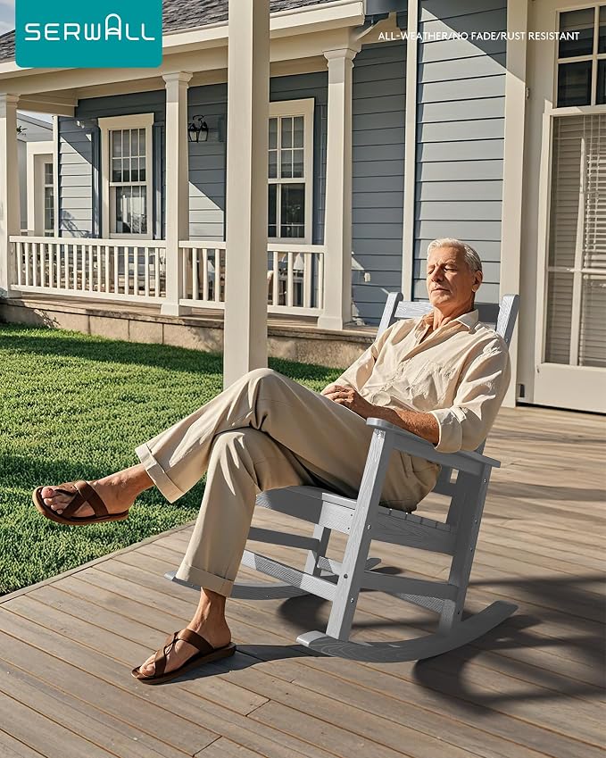 SEWALL HDPE Rocking Chair, Oversized Outdoor Rocking Chair - Image 7