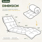 Outdoor Chaise Lounge Chair Cushion Set of 4, Thickened 74.4 x 22 x 4.7 Inches - Image 2