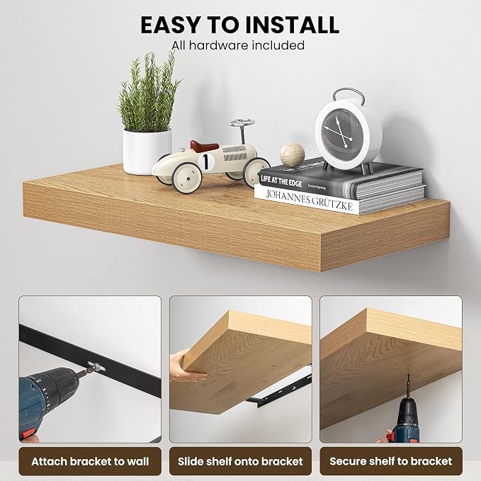 Dreamland 48" Floating Shelves for Wall, Wall-Mounted Shelves for Bedroom - Image 5