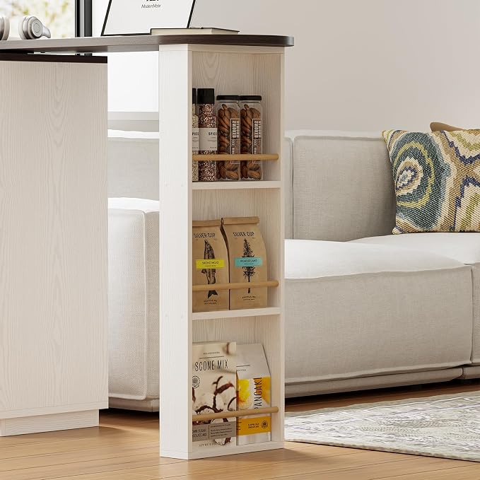 ModernMate Bar Cabinet with Storage 360° Rotating Home Bar Table with Power - Image 8