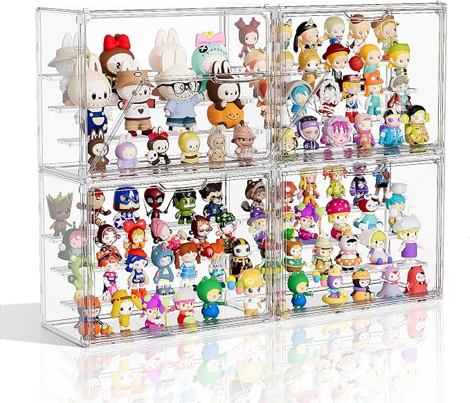 Clear Acrylic Display Case for Collectibles 4 Layer Hobby Figure Display Case by MSHOMELYDIRECT