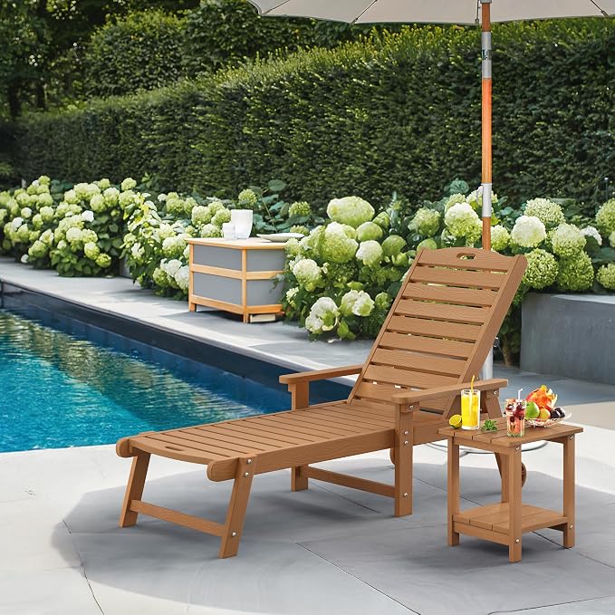 LUE BONA Lounge Chair Outdoor, HDPS Chaise Lounge Outdoor by LUEBONA
