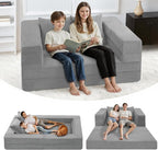 Futon Sofa Bed with Pillow, 3-in-1 Sleeper Sofa Bed with Removable Cover by Cansunna