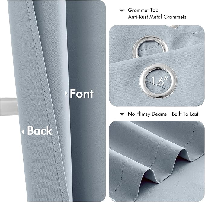 MIULEE Blackout Curtains for Bedroom 2 Panels 40 x 54 Inch Long Light Blue | - Image 4