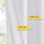 NICETOWN Rod Pocket 100% Blackout Linen Curtains - Image 7