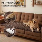 Fixwal Waterproof Flannel Dog Couch Cover, 27.6" x 94.5", Dark Brown | - Image 6