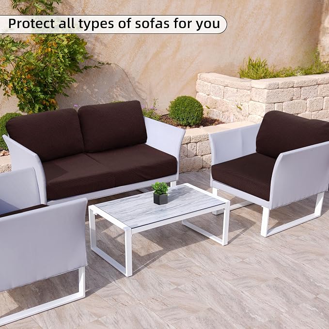 8PCS Patio Cushion Covers.Patio Furniture Couch SeatSlipcovers | Washable - Image 6