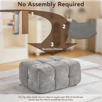 Large Boneless Ottoman, Upholstered Cloud Ottomans - Image 5