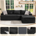 Hobestluk Modular Sectional Sofa Couches L-Shape Couch 3 Seat Modular Sofa - Image 4