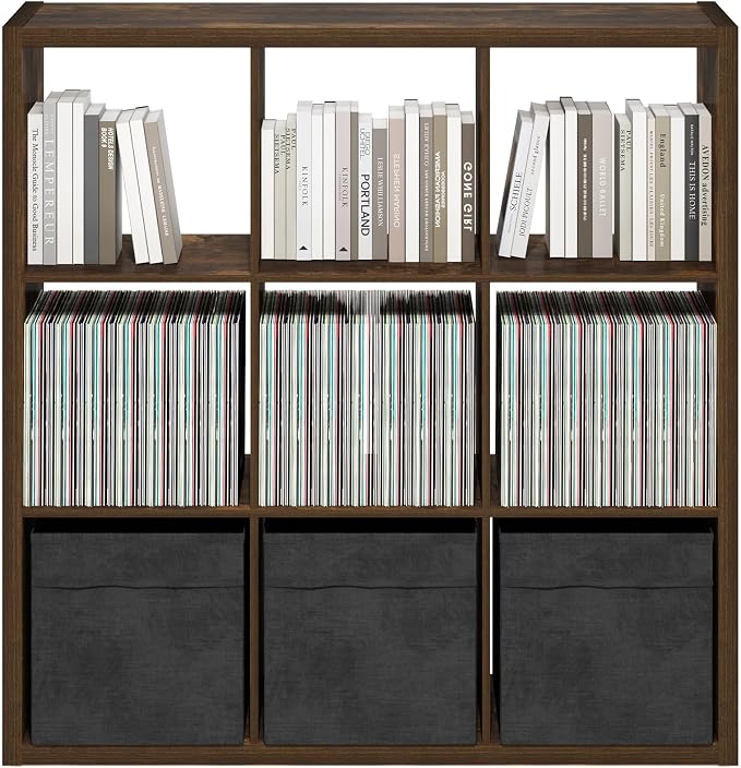 Furinno Cubicle Book Shelf, 9-Cube Bookshelf, Extra Thick Frame Reversible - Image 6