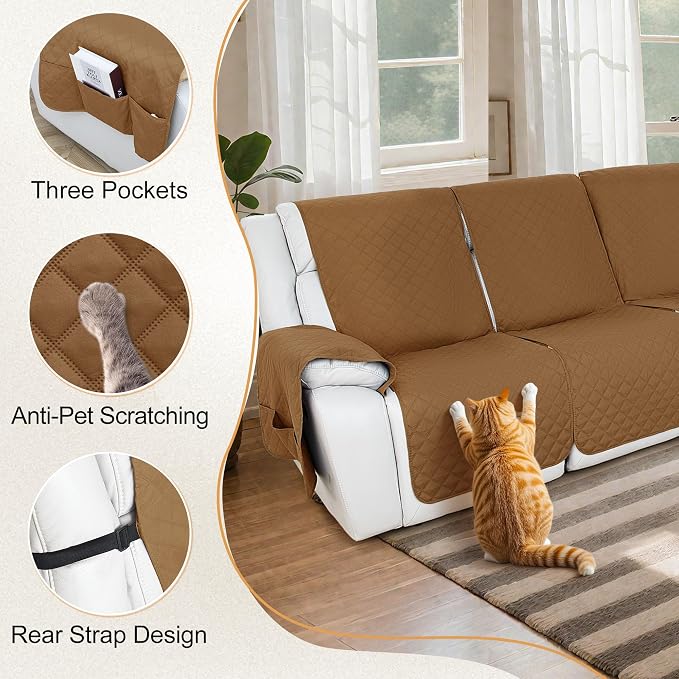 HDCAXKJ 100% Waterproof Reclining Sectional Couch Covers L Shape Recliner Sofa - Image 7