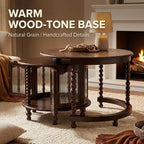 31.5" Vintage Round Nesting Coffee Table Set - Image 5