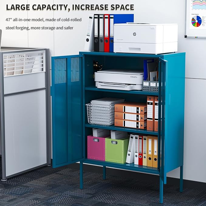 Blue Metal Storage Cabinet - Image 4