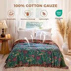 LUTBM Boho Throw Blanket for Bed 100% Cotton Soft Lightweight Quilt Home Decor - Image 2