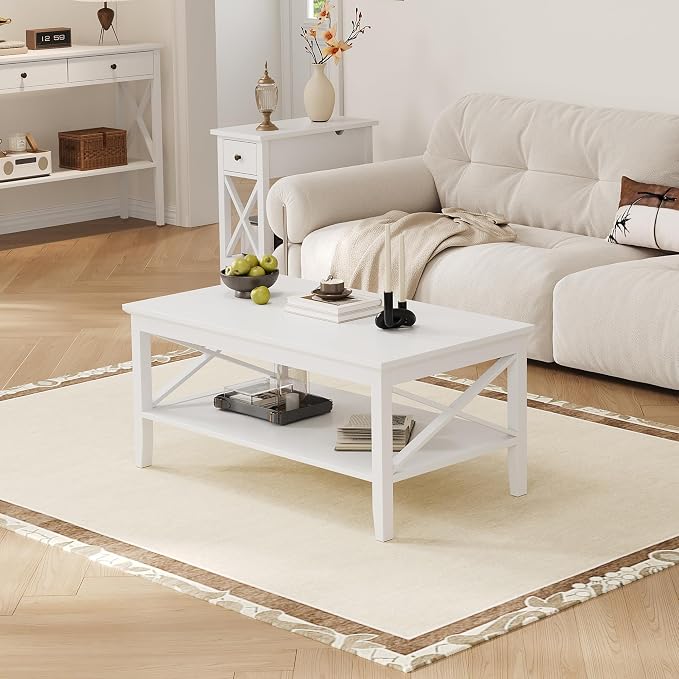 ChooChoo White Coffee Table Classic X Design by ChooChoo