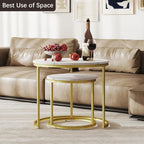 Otterease Nesting Tables Set of 2, Round Coffee Table, Small Nesting Coffee - Image 6