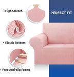 Stretch Couch Covers for Sofa, 3 Cushion Couch Slipcover, Dusty Pink | 1-Piece - Image 6