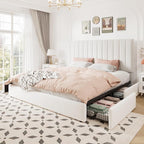 Allewie King Size Storage Bed Frame, Vertical Channel Tufted Adjustable - Image 9