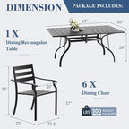 HOMREST 7 Piece Outdoor Patio Dining Set - Image 3