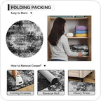 Black Round Rug 4ft Washable Circle Area Rugs - Image 8