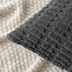 MIULEE Corduroy Decorative Throw Pillow Covers 16x16 Dark Grey Pack of 2 | Soft - Image 5