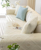 Cotton Quilted Dog Couch Cover for Sofa Farmhouse Rustic Embroidery Sectional - Image 6
