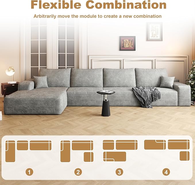 AUGOP 136" Sectional Couches for Living Room Modern Modular Sofa - Image 7