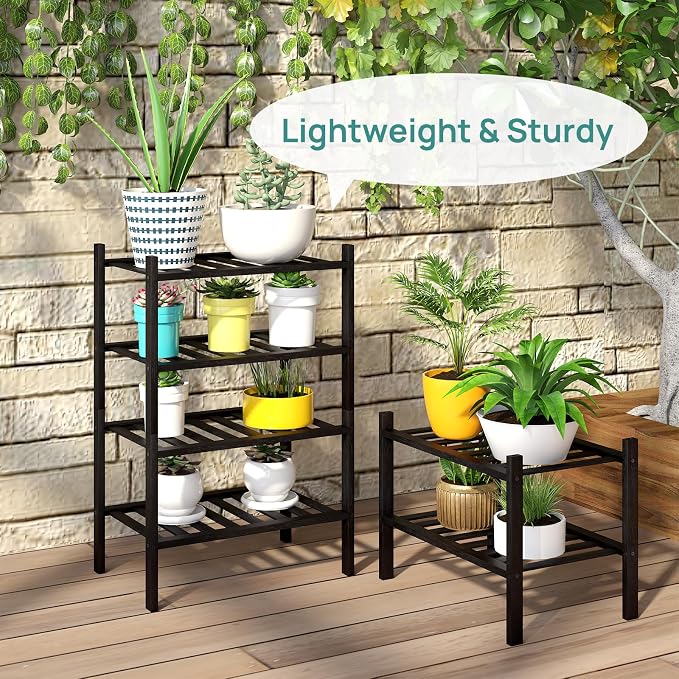viewcare Black Small Shoe Rack for Entryway, 2-Tier Bamboo Shoe Organizer for - Image 6